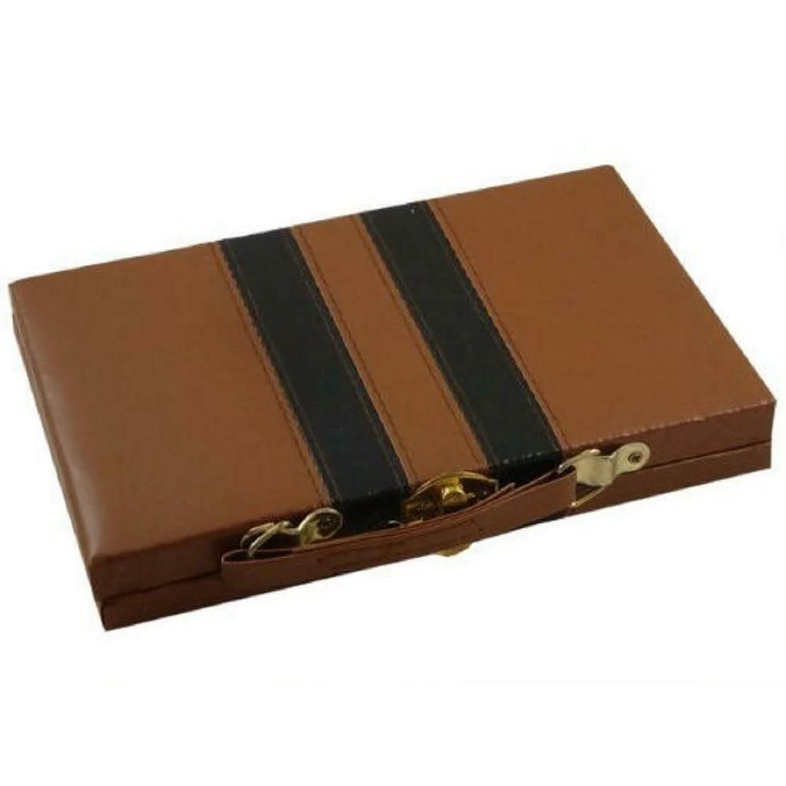 Ivory and Black Tile Dominoes with Metal Spinners in Travel Case L80370