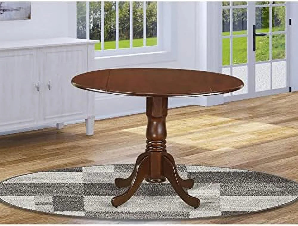 Round Solid Wood Dining Table with Dropleaf 42x42 Inch A409