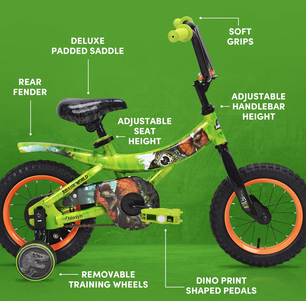 Green and Orange 12-inch Boy's Bicycle with Training Wheel U3245