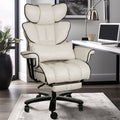 Big and Tall Ergonomic PU Leather Reclining Office Chair with Footrest M4539