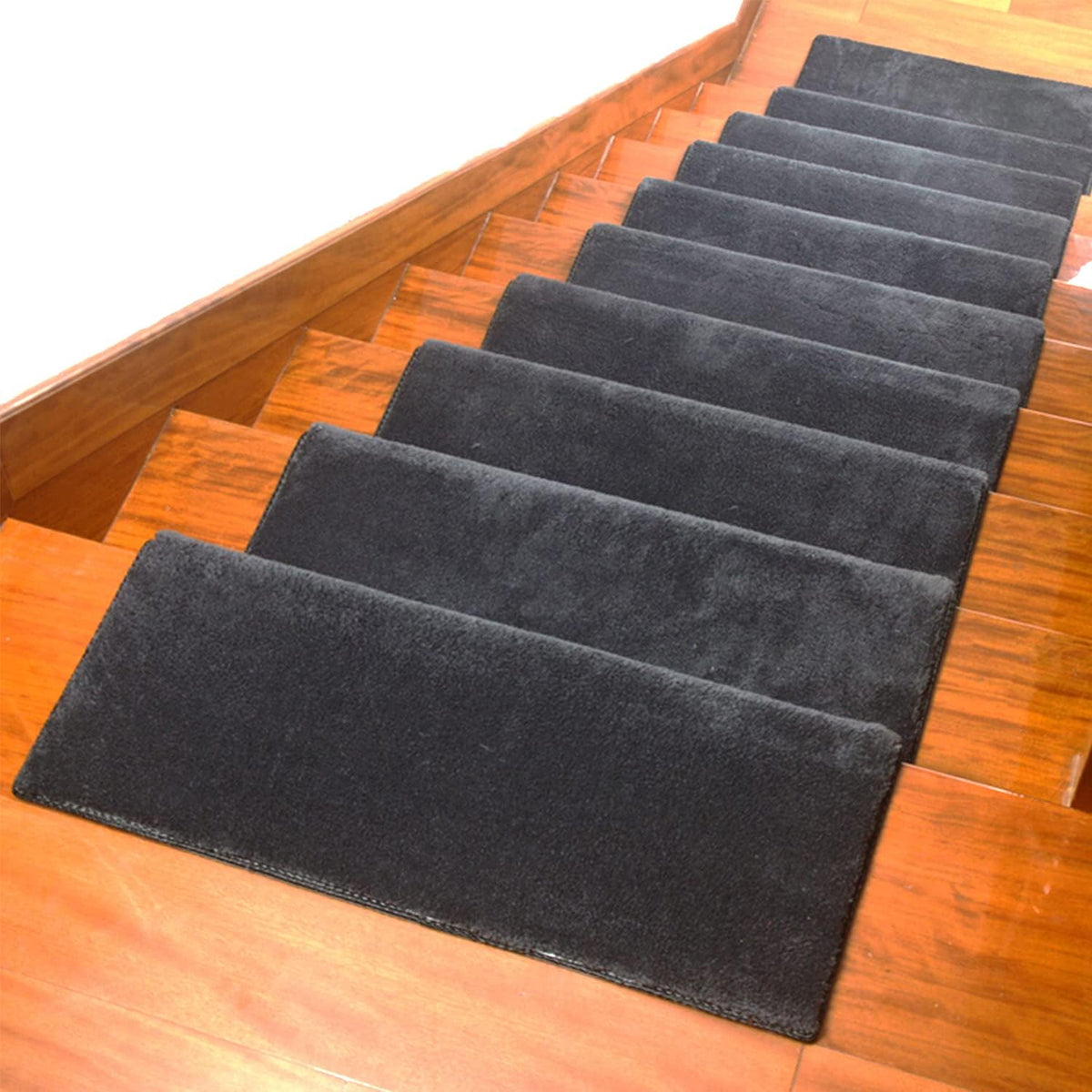 Grey Cotton Fiber Self-Adhesive Carpet Stair Treads Pack of 2 N634