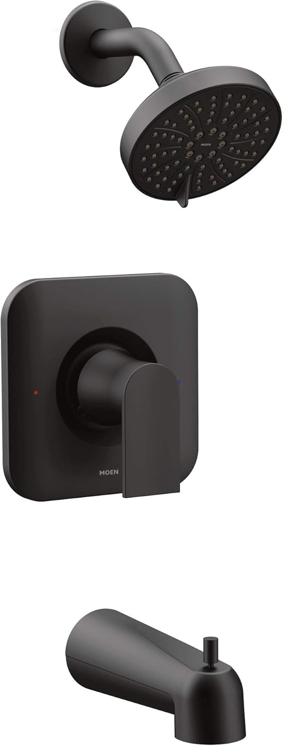 Matte Black Modern Tub and Shower Trim H3975