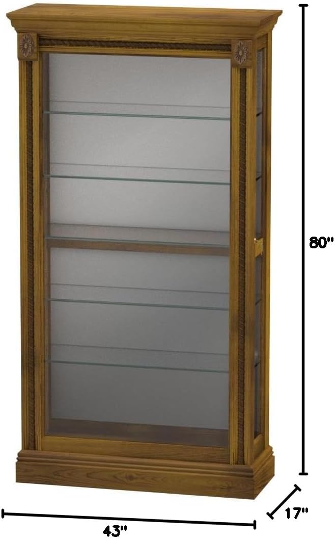 Medium Brown Two Way Sliding Door Curio T989282