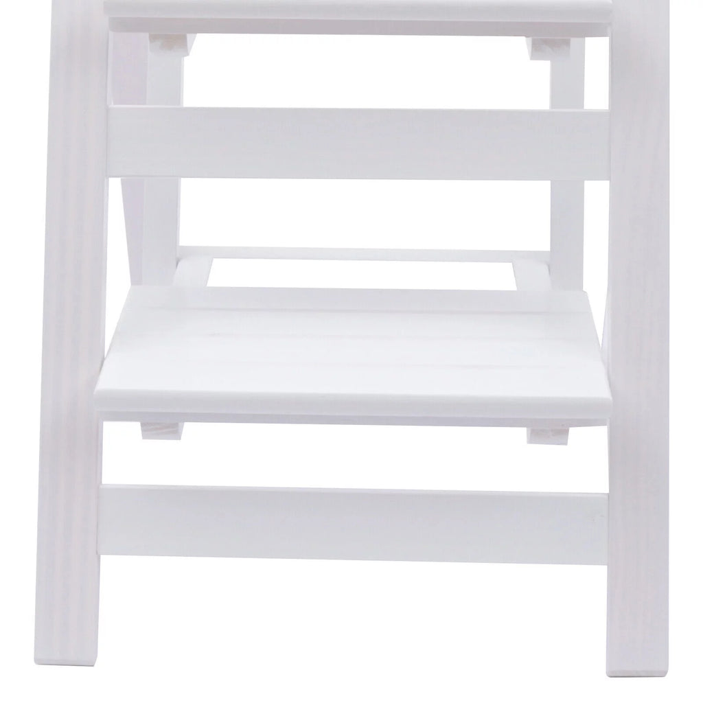 Folding Wooden Step Stool Anti-Slip White U631