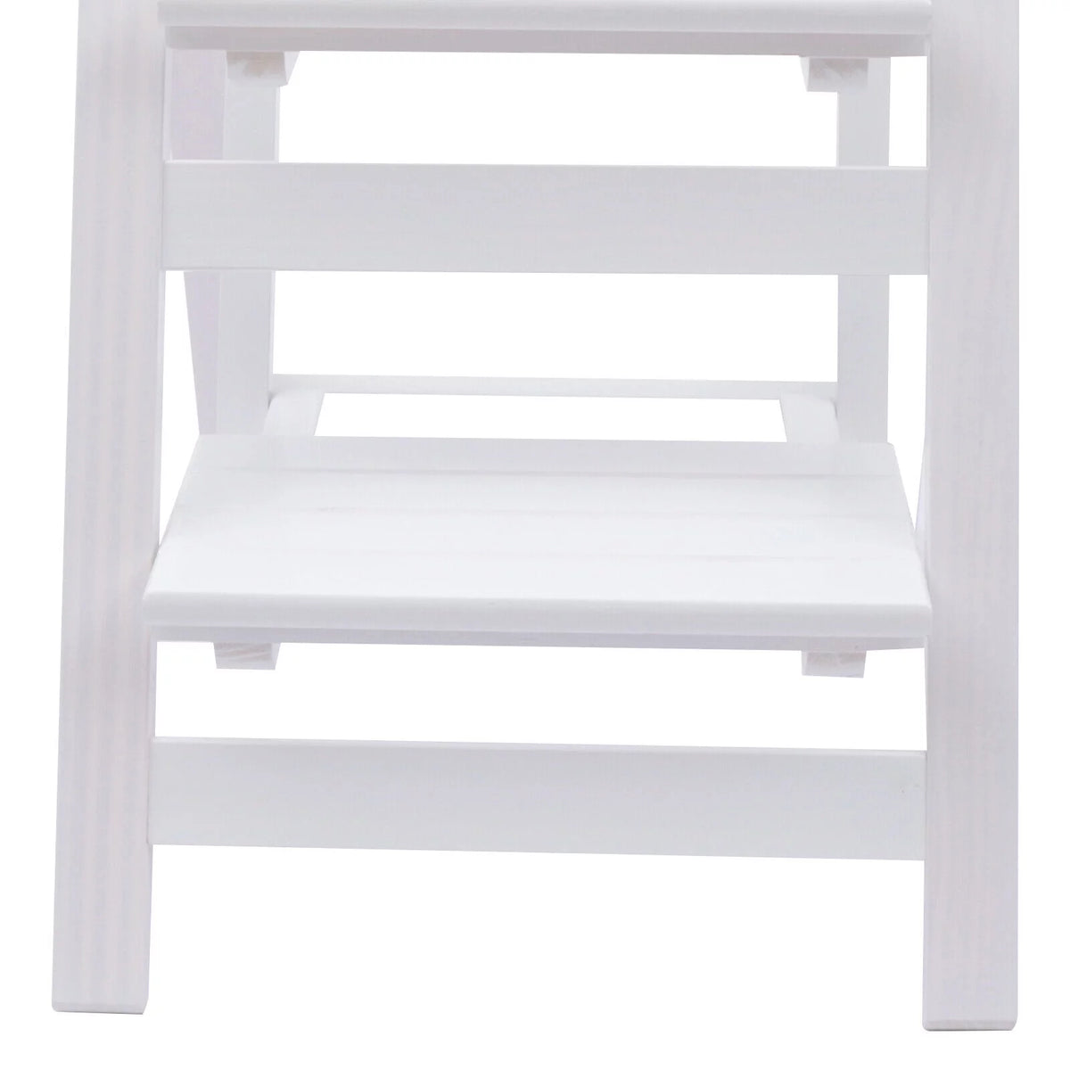 Folding Wooden Step Stool Anti-Slip White U631