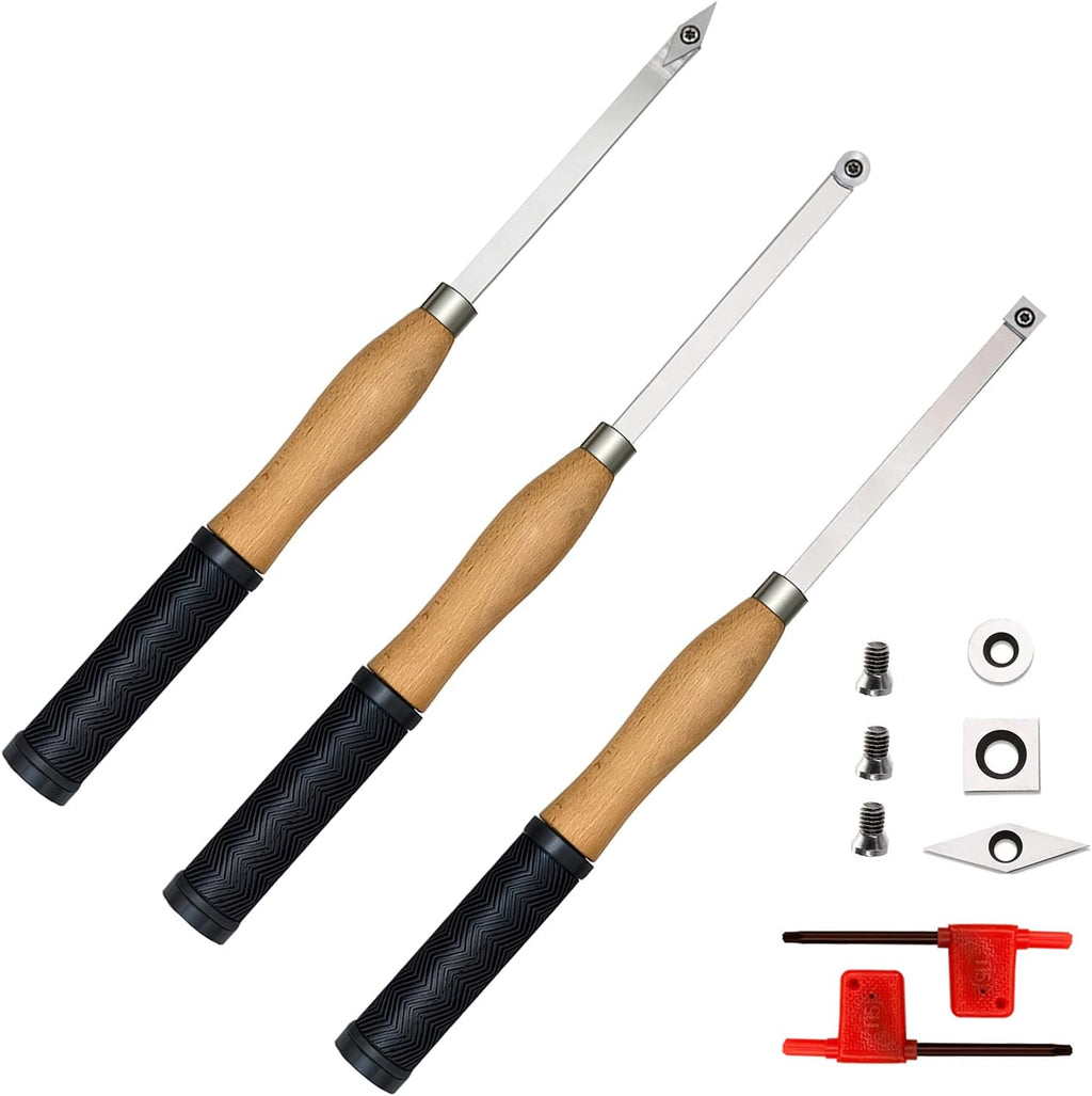 18.6inch Carbide Lathe Wood Turning Tools with Rougher Finisher Swan Neck Solid Handles J524