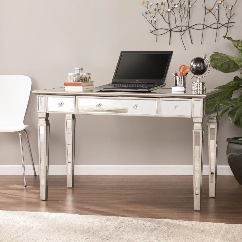 Silver Matte Mirrored Writing Desk A416857