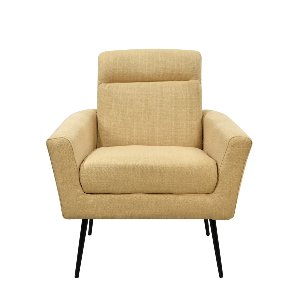 Yellow Upholstered Accent Chair with Metal Legs K48383
