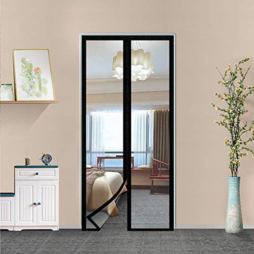 Transparent Insulated Door Curtain, Magnetic Thermal Door Cover, Self-Closing Magnetic Screen Door, Fits Doors up to 38" x 82" B2508