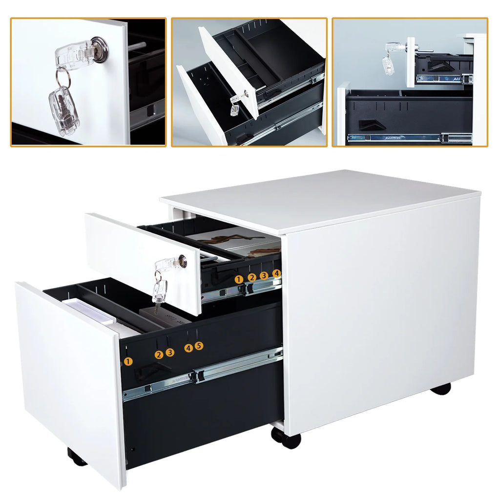 2-Drawer Mobile File Cabinet U389