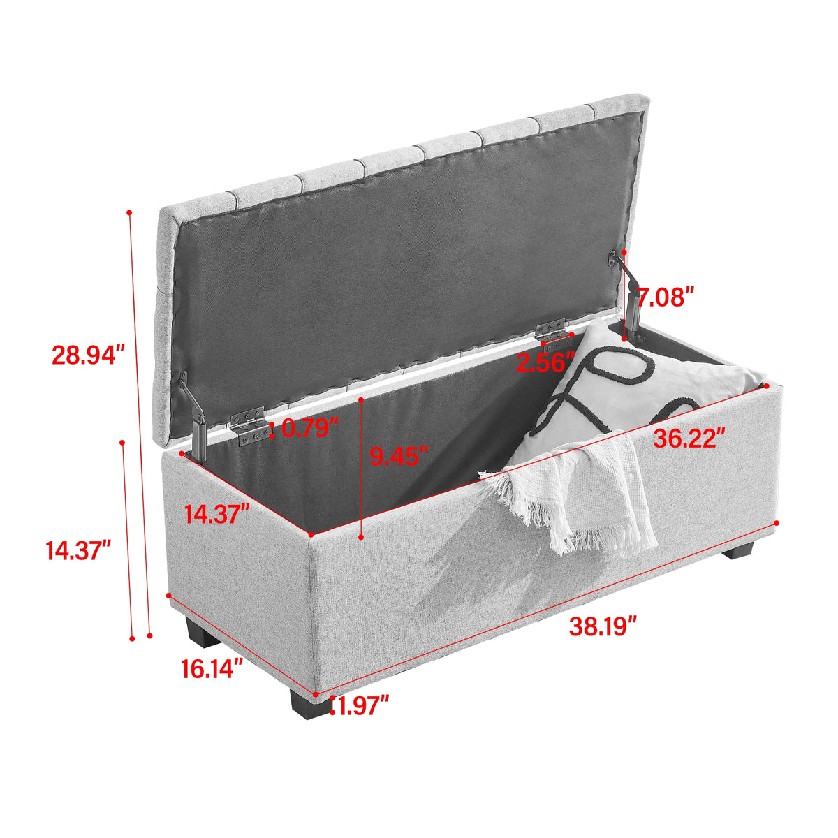 Flip Top Storage Bench with Padded Seat G5250