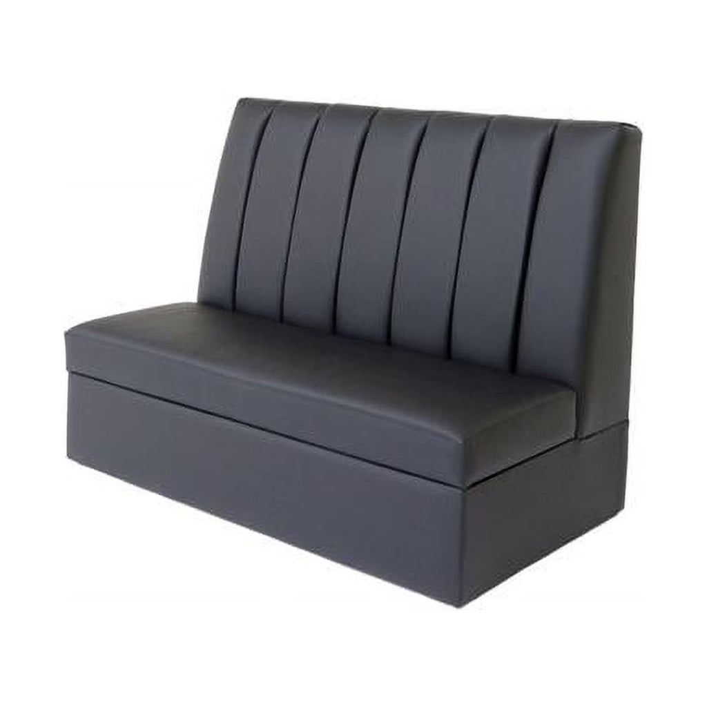 Black Faux Leather Armless Love Seat H497957