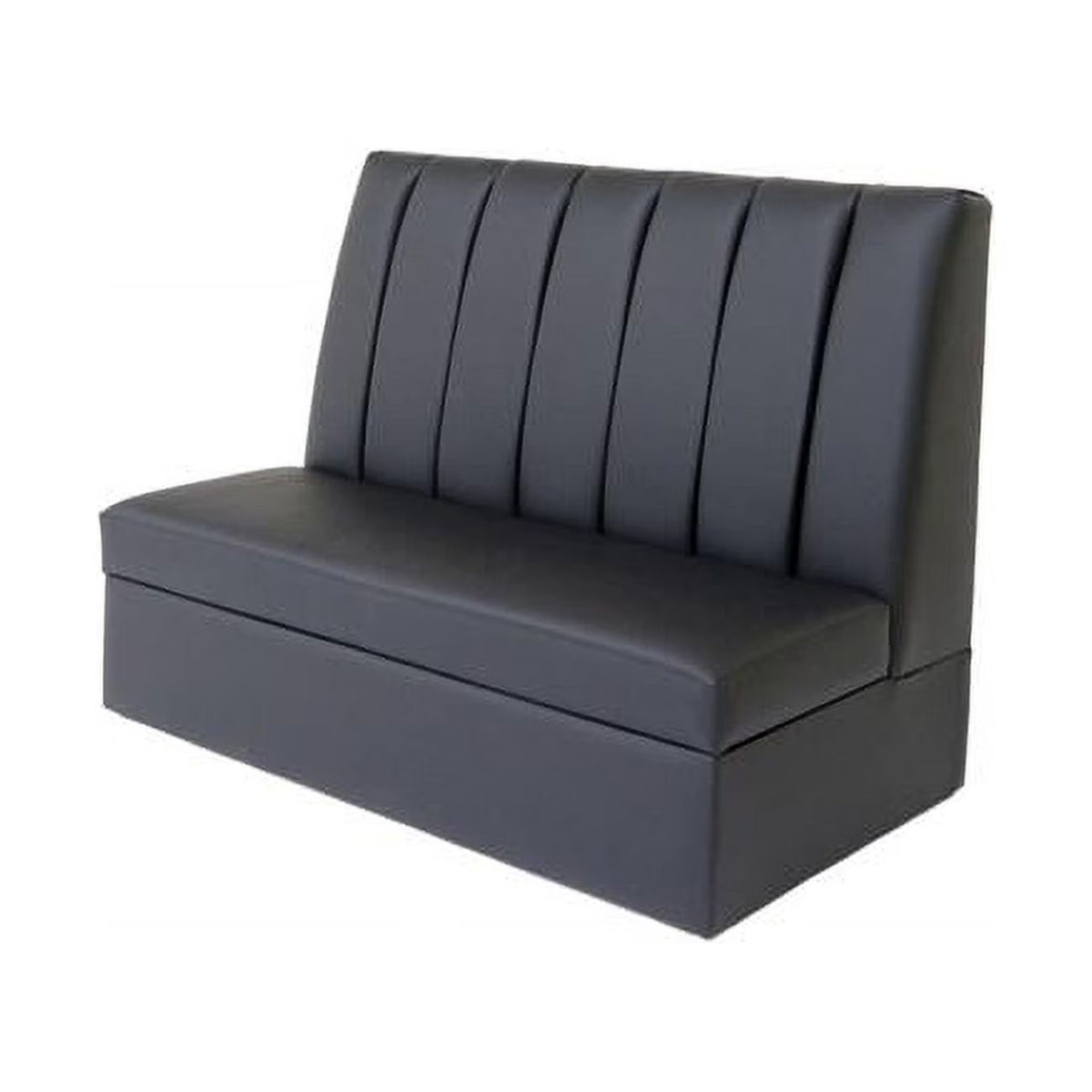 Black Faux Leather Armless Love Seat H497957