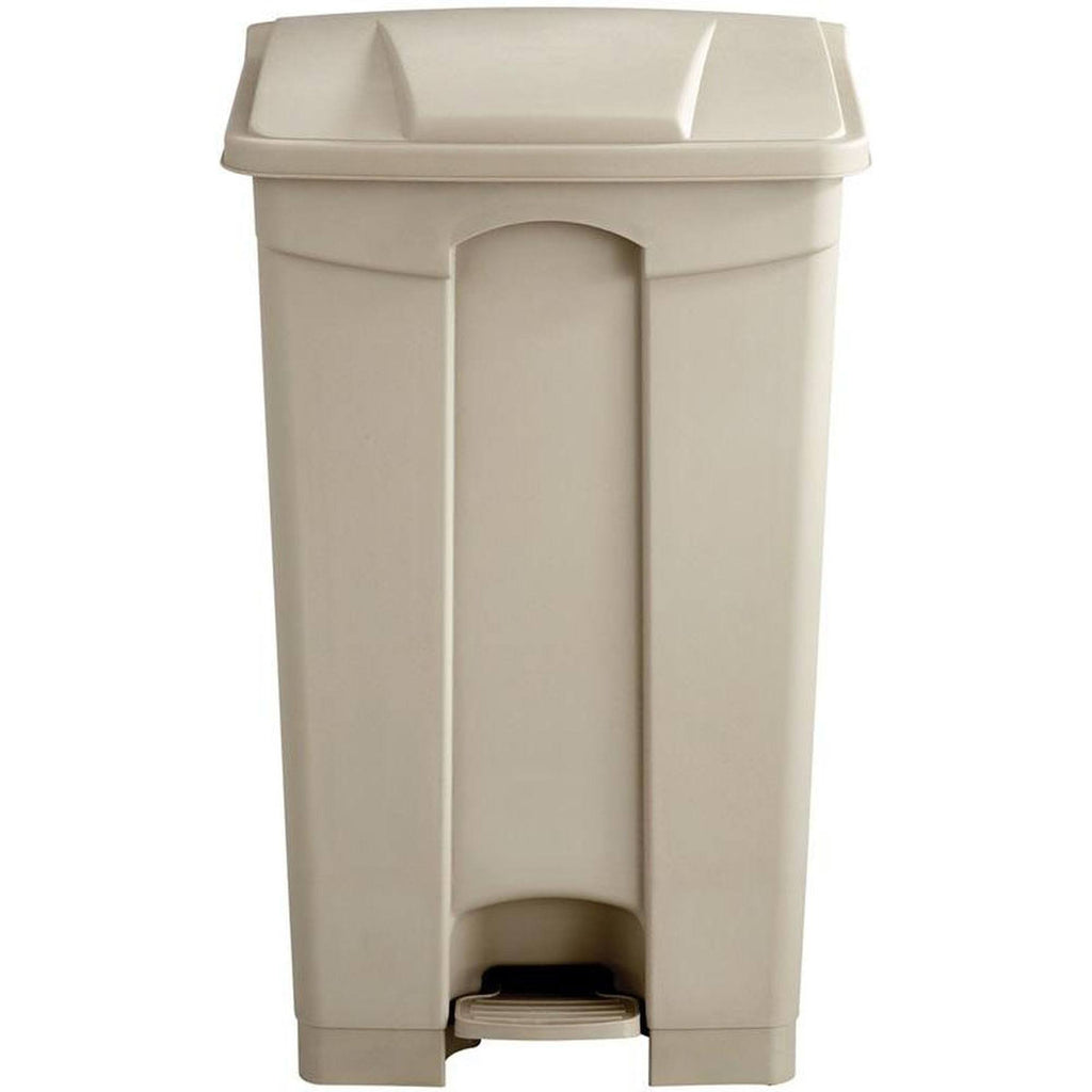 Tan Plastic Trash Can 23 Gal with Flip Lid and Foot Pedal M20109