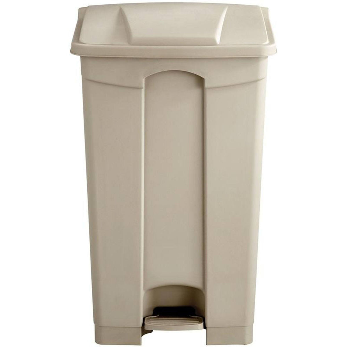 Tan Plastic Trash Can 23 Gal with Flip Lid and Foot Pedal M20109