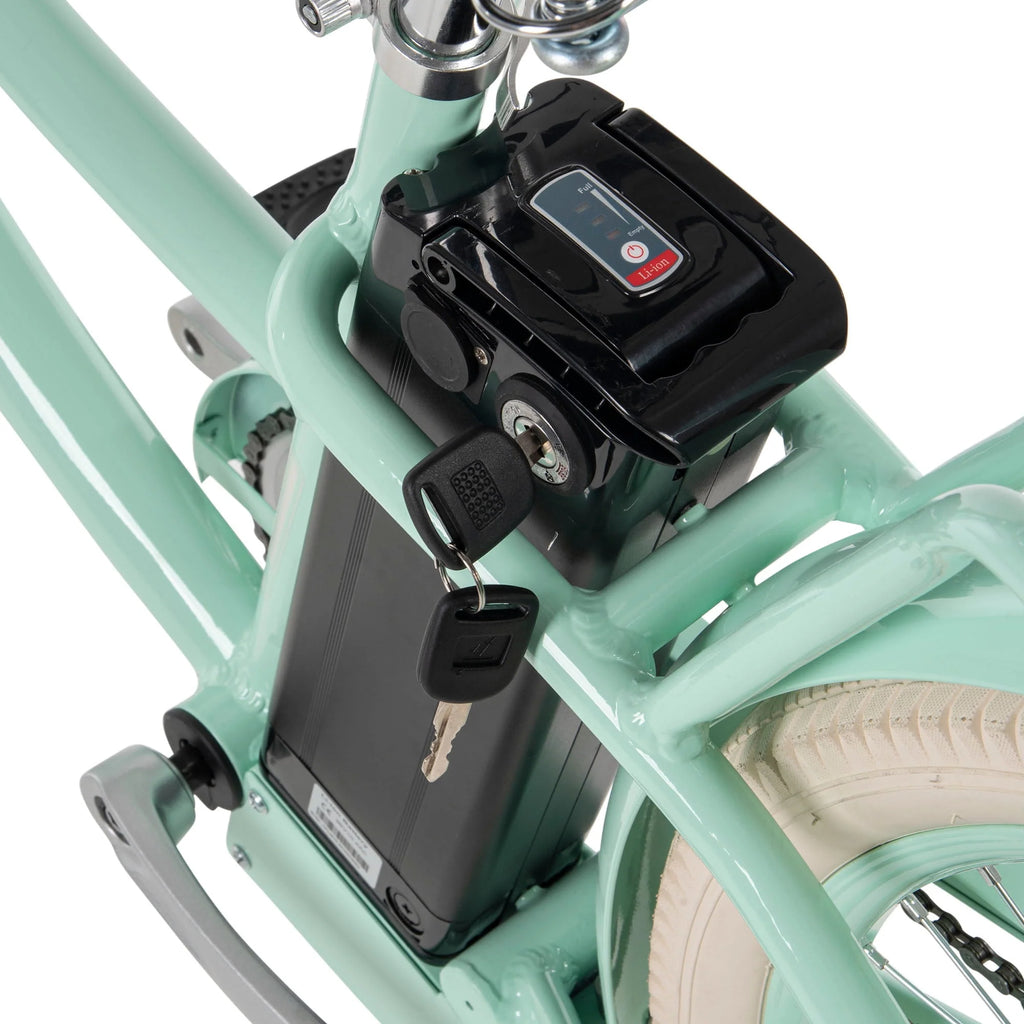 Mint Green 26-in 7-Spd Electric Cruiser Bike M2938