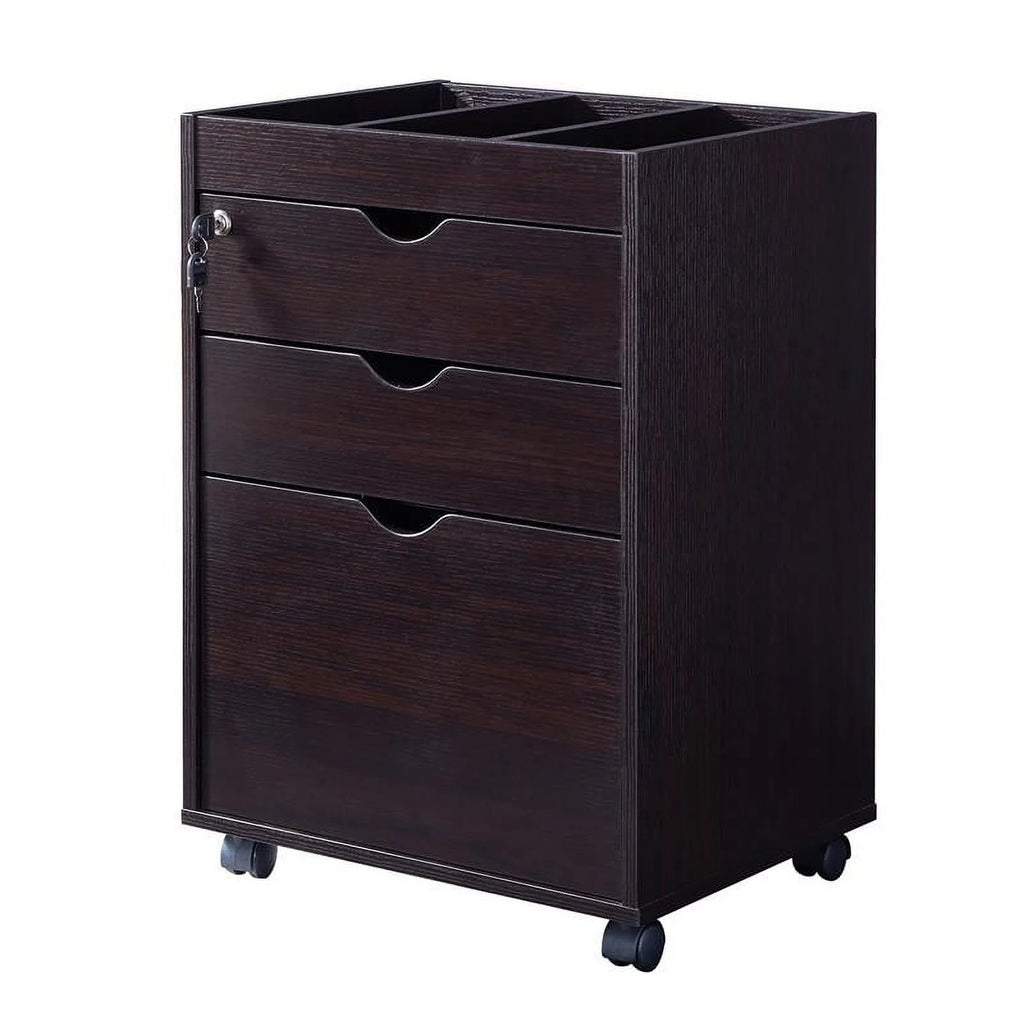 Cappuccino 3-Drawer Wood File Cabinet M655483
