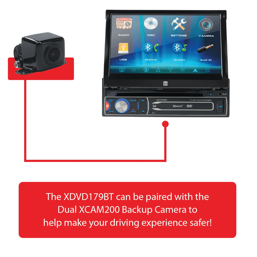7 inch Single DIN Car Stereo with Motorized Touch Screen D632565