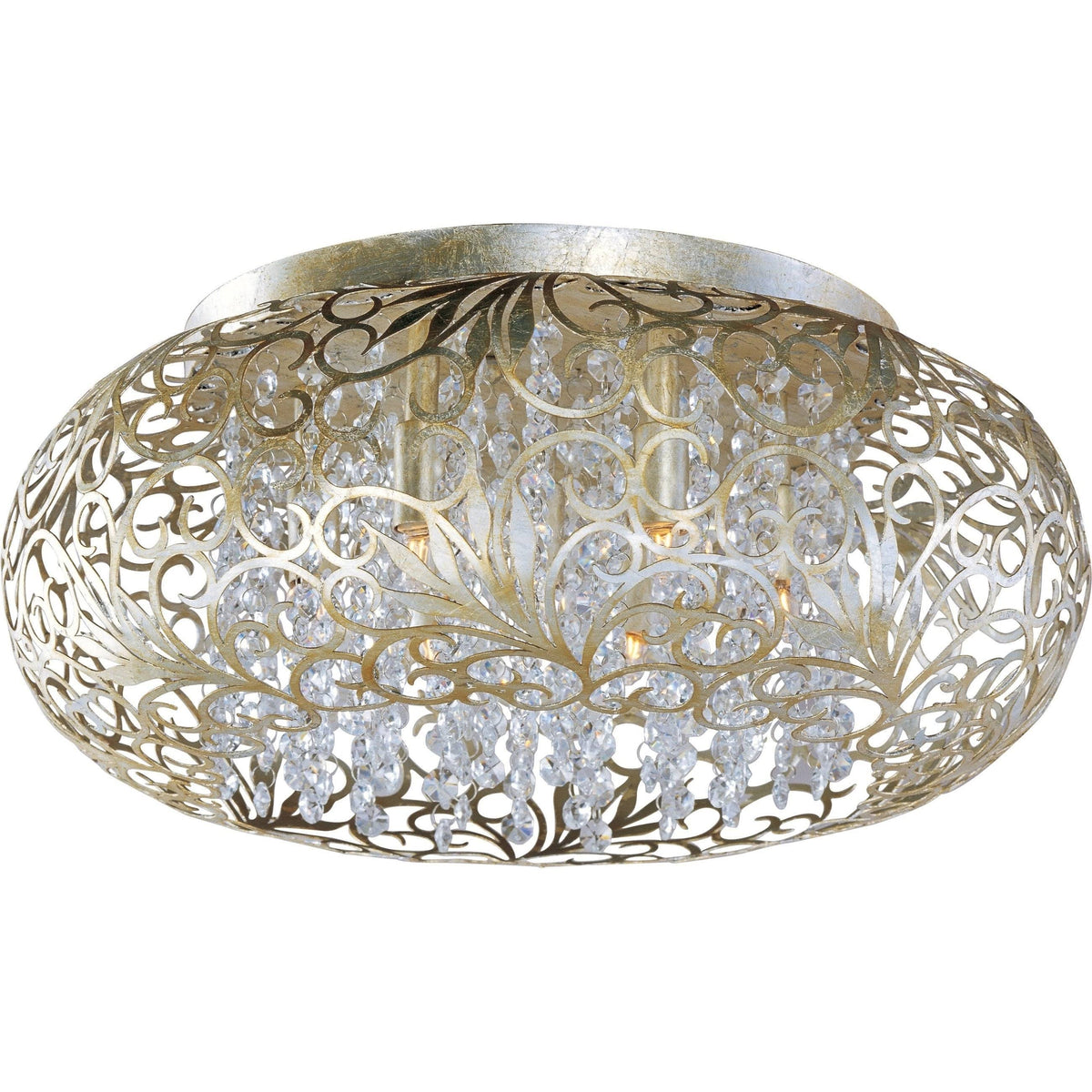 7 Light 18 inch Flush Mount with Beveled Crystal Glass Shade V480