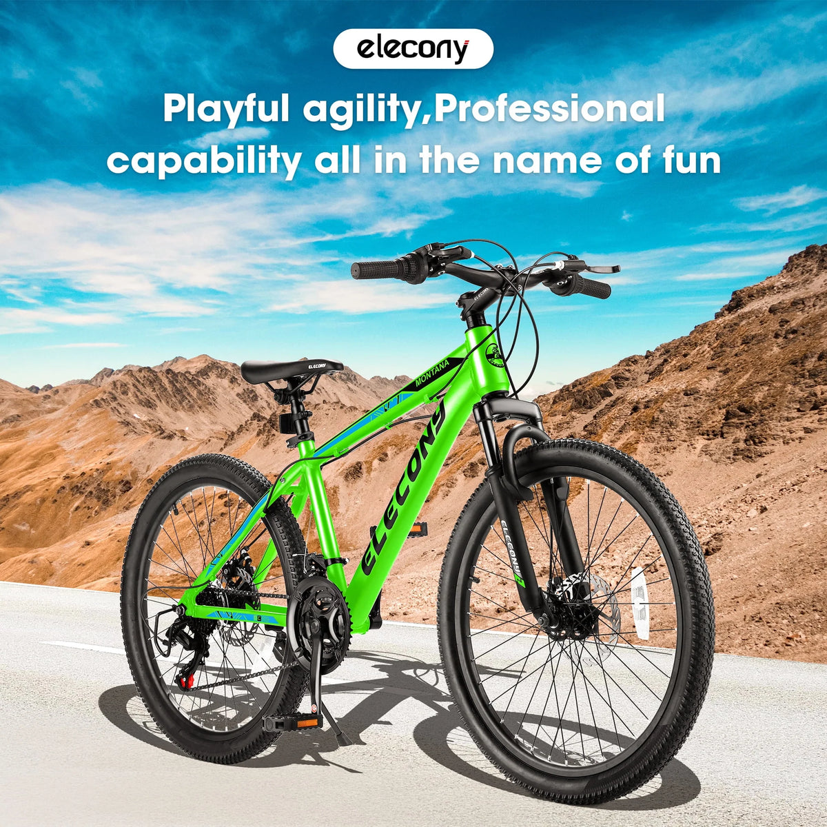 24 Green Aluminum Mountain Bike with Disc Brakes J1247