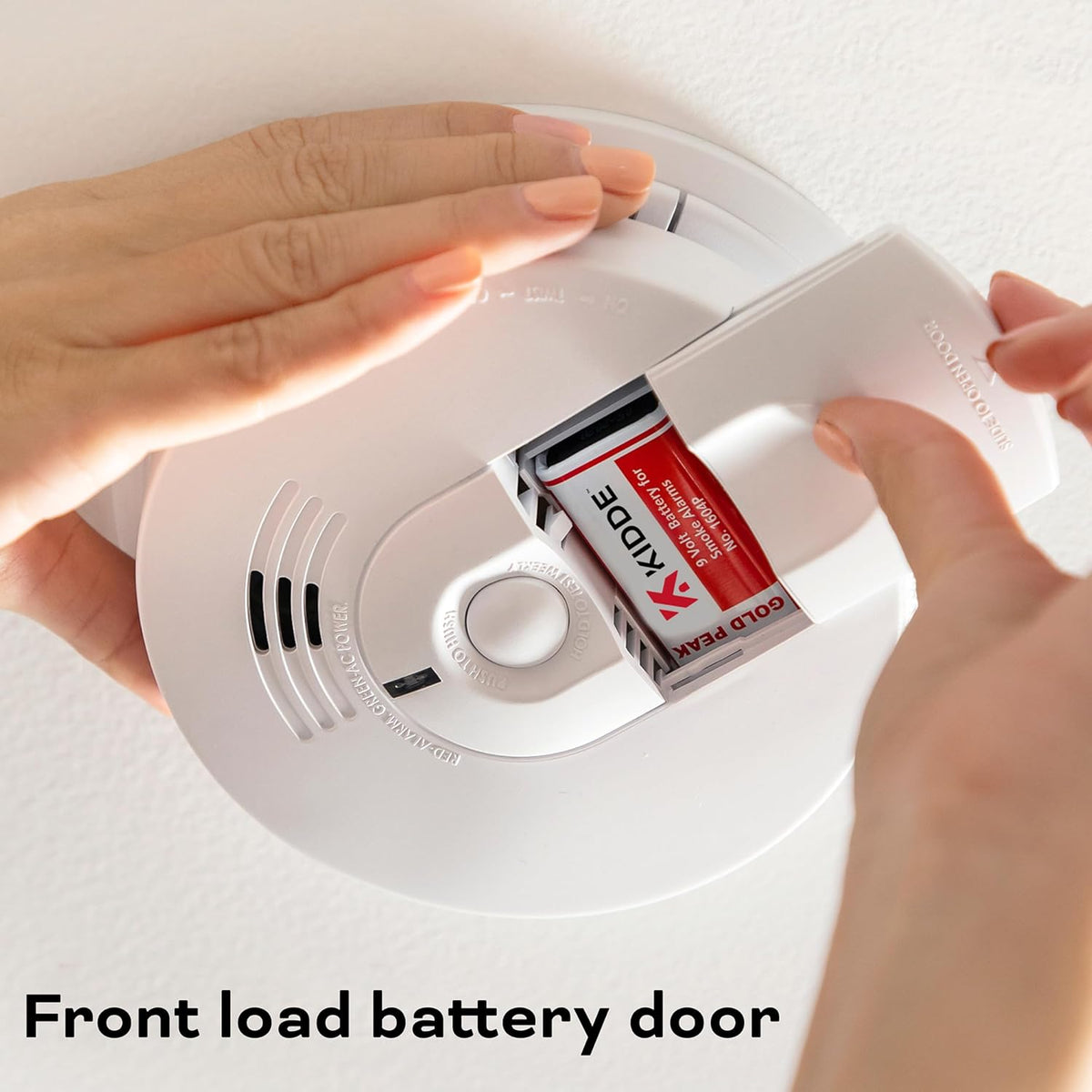 White AC Hardwired Smoke Detector Alarm with 9V Back up and Front Load Battery Door R615