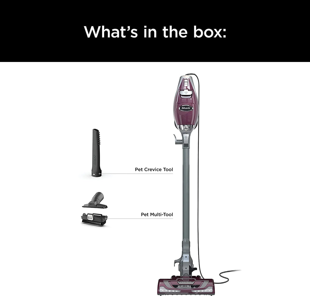 Corded Stick Vacuum with LED Headlights, XL Dust Cup, Pet Attachments E52983