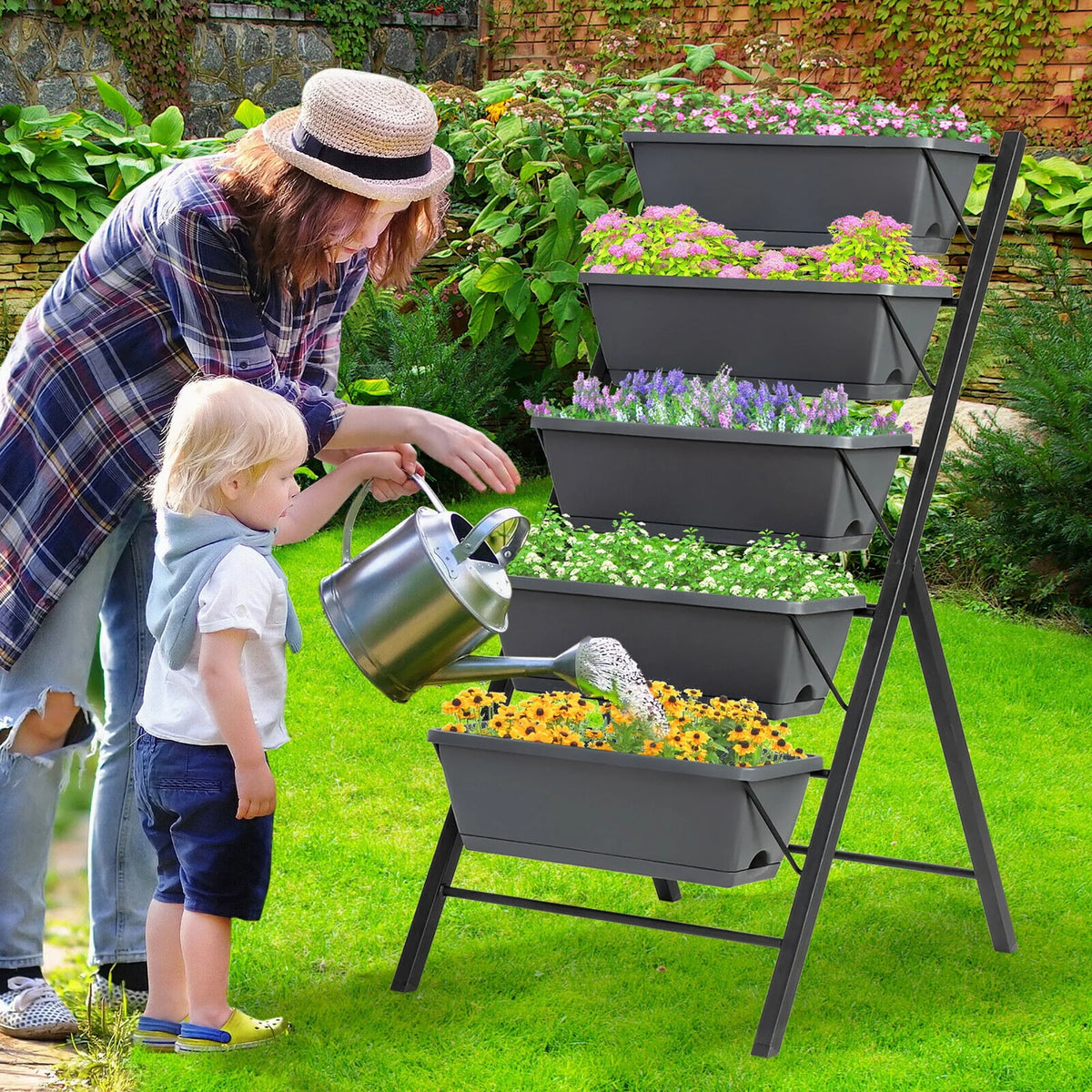 4 ft 5-Tier Vertical Raised Garden Bed Planter Box E1477