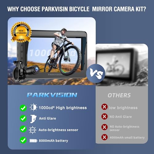 Bicycle Rear View Camera with 4.3'' HD 1080P Monitor and 8000mah Battery X21658