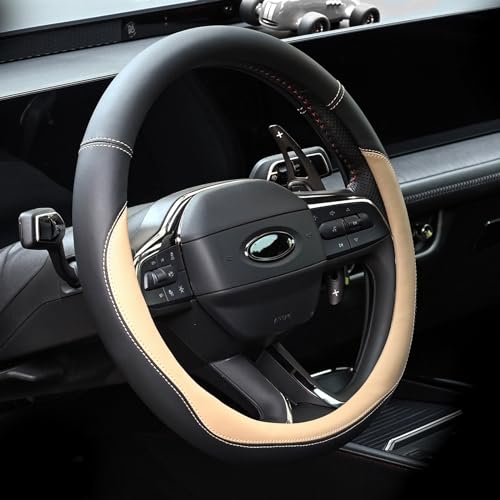 Microfiber Leather Steering Wheel Cover 15 inch Black K562