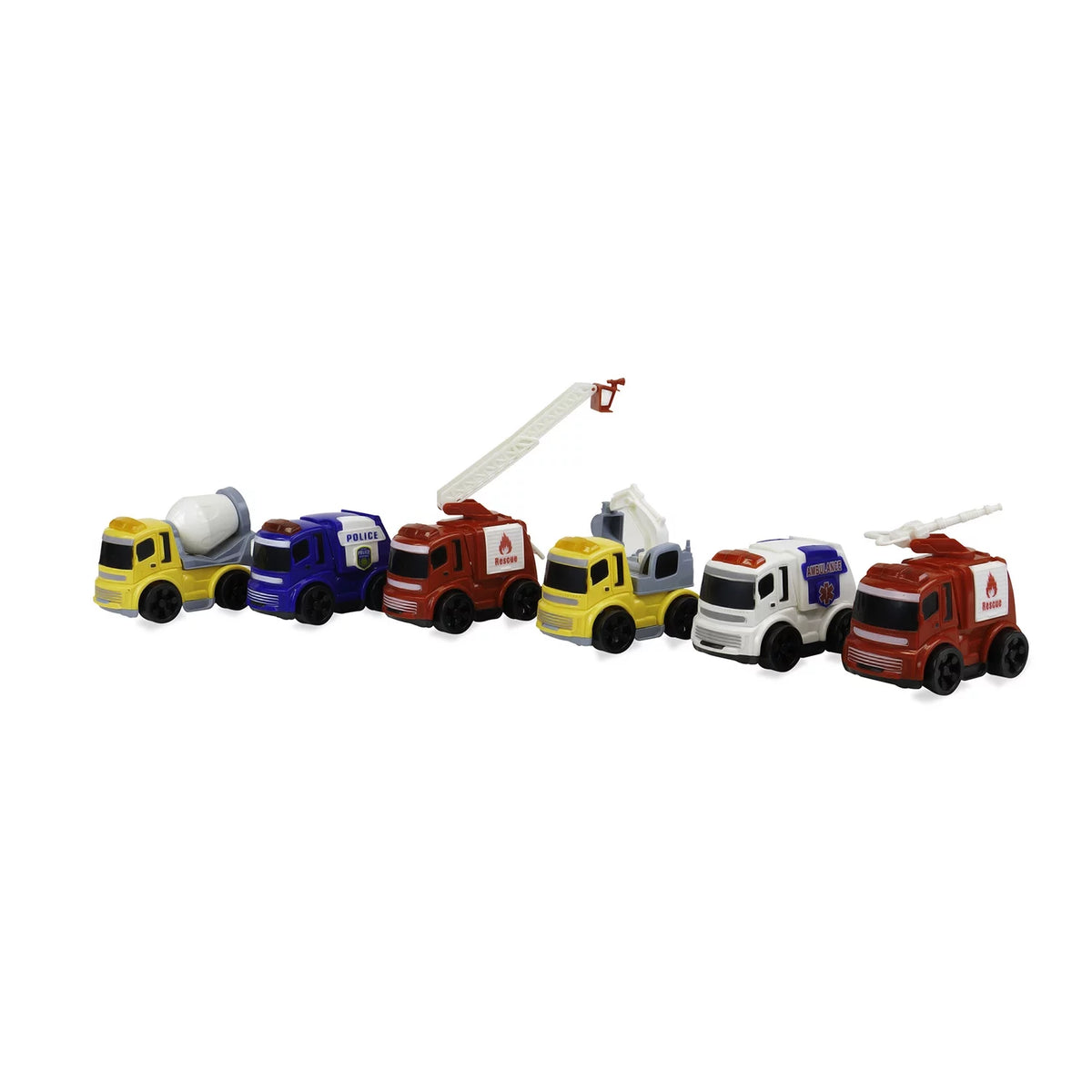 Set of 6 Friction Powered Toy Cars R7569
