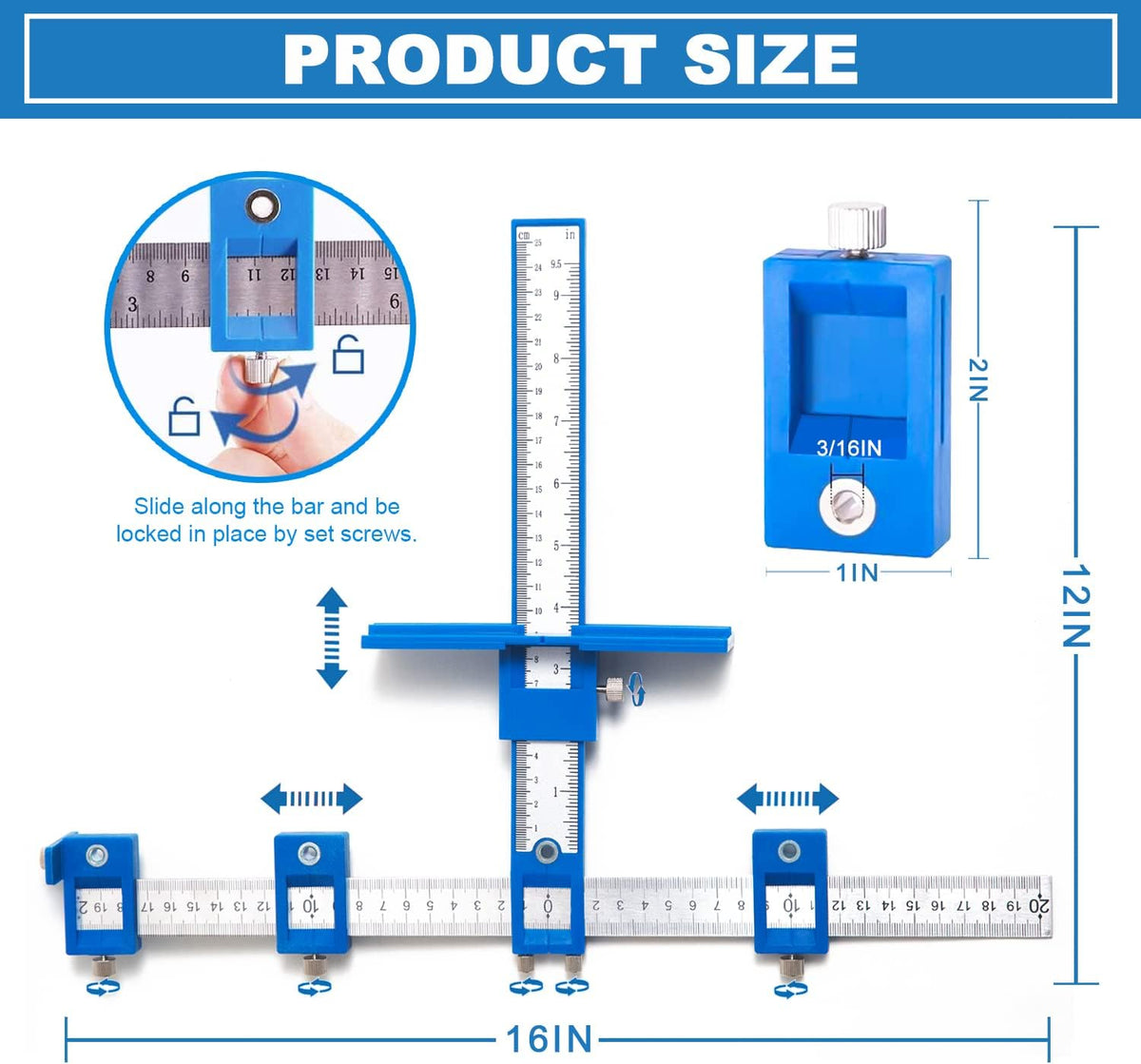 Cabinet Hardware Jig, Aluminum Alloy Drill Guide Sleeve Drawer Pull Jig Tool Q126