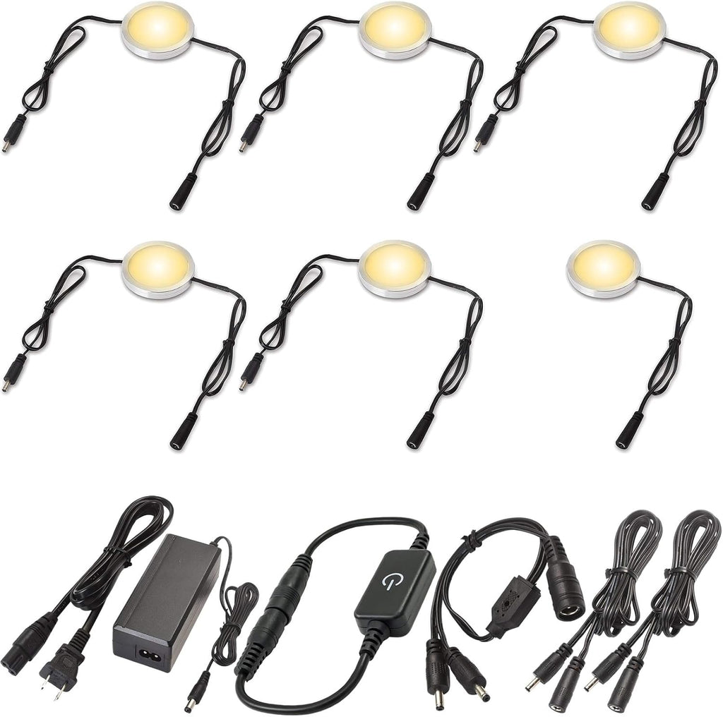 Under Cabinet LED Lighting Kit, 12 Lights, Warm White, Pack of 2 V760