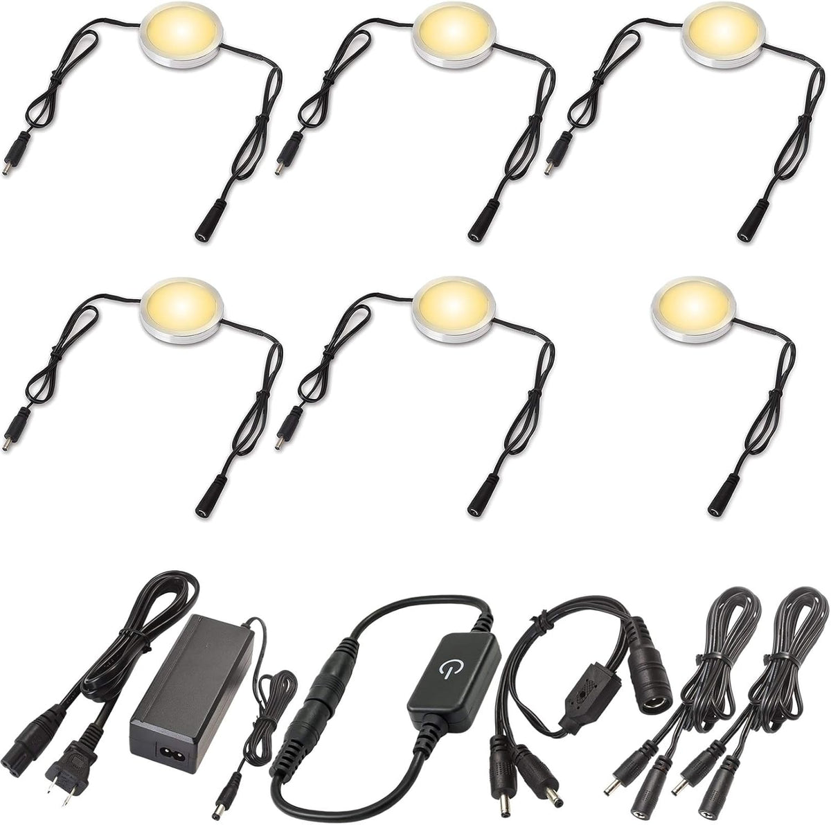 Under Cabinet LED Lighting Kit, 12 Lights, Warm White, Pack of 2 V760