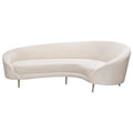 Light Cream Velvet Curved Sofa G662