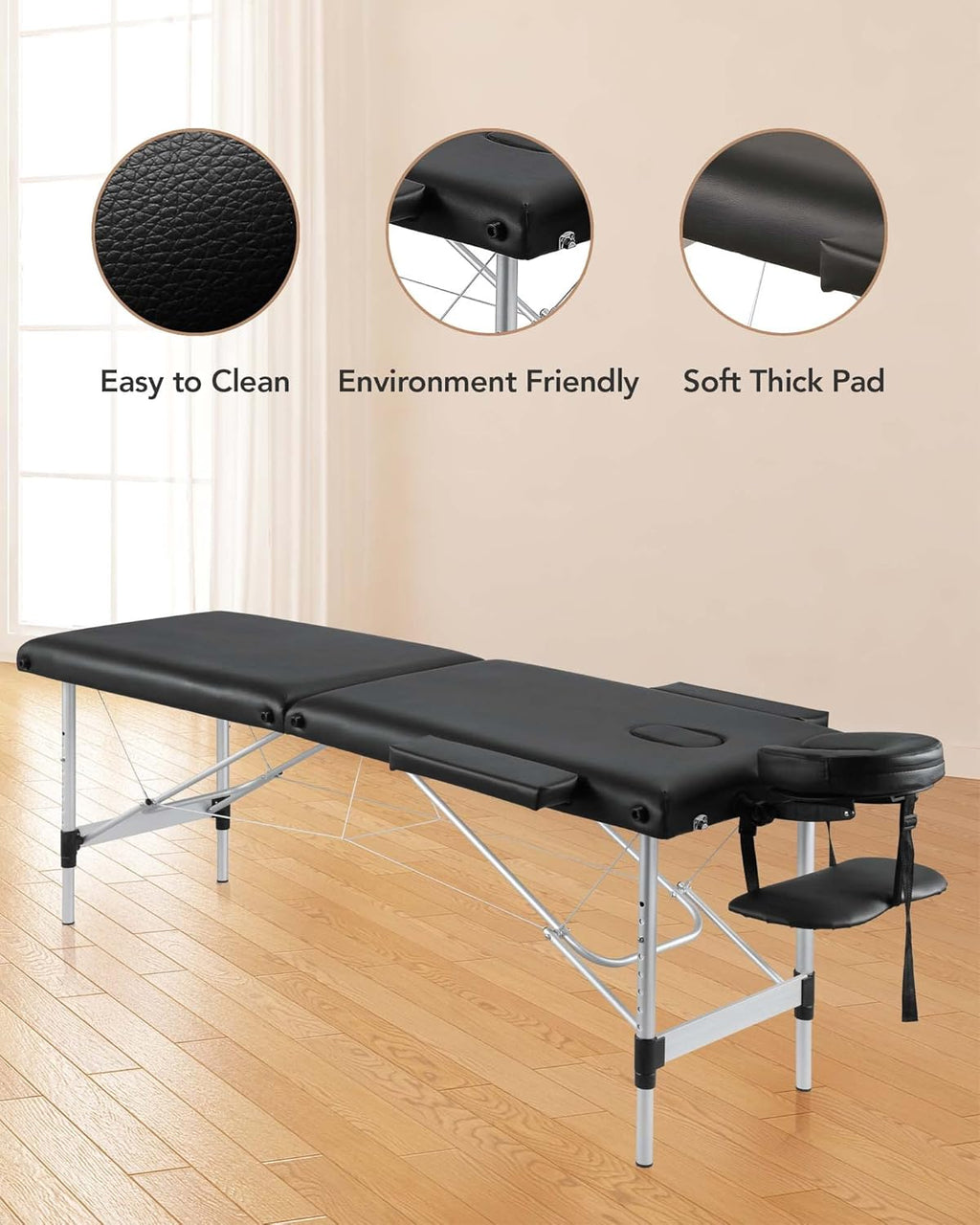 Portable 2 Section Aluminum Massage Table with Carrying Bag J3902