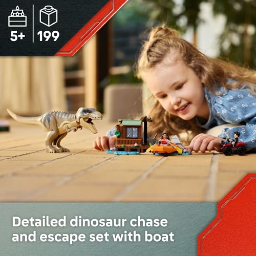 LEGO Jurassic World T. rex River Escape Dinosaur Toy Boat with Minifigures V66515
