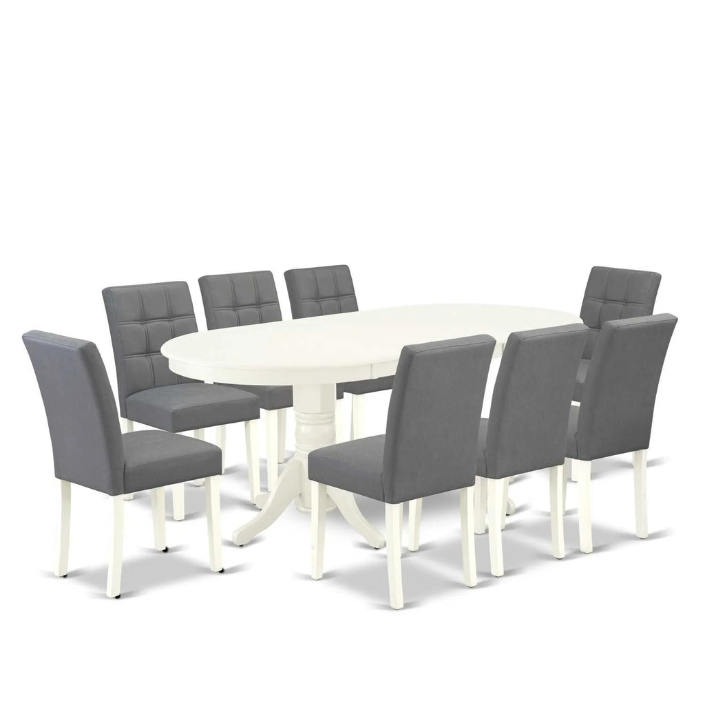 9 Piece Dining Room Table Set with Oval Table and 8 Chairs N786870