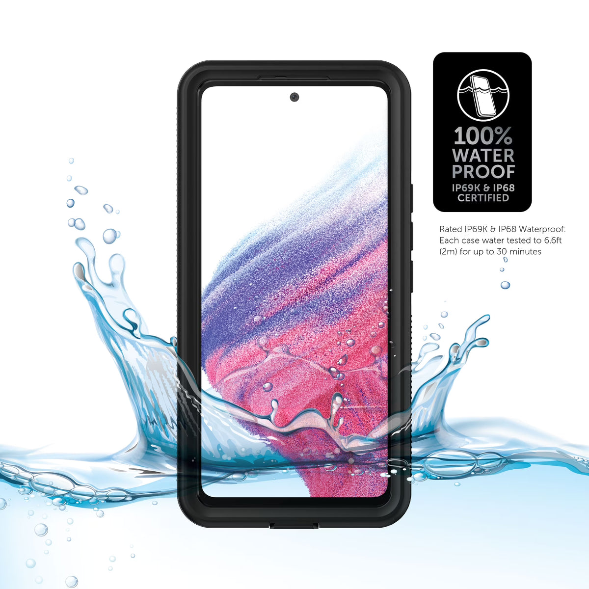 Black/Clear Waterproof Phone Case for Samsung Galaxy A53 5G J5866