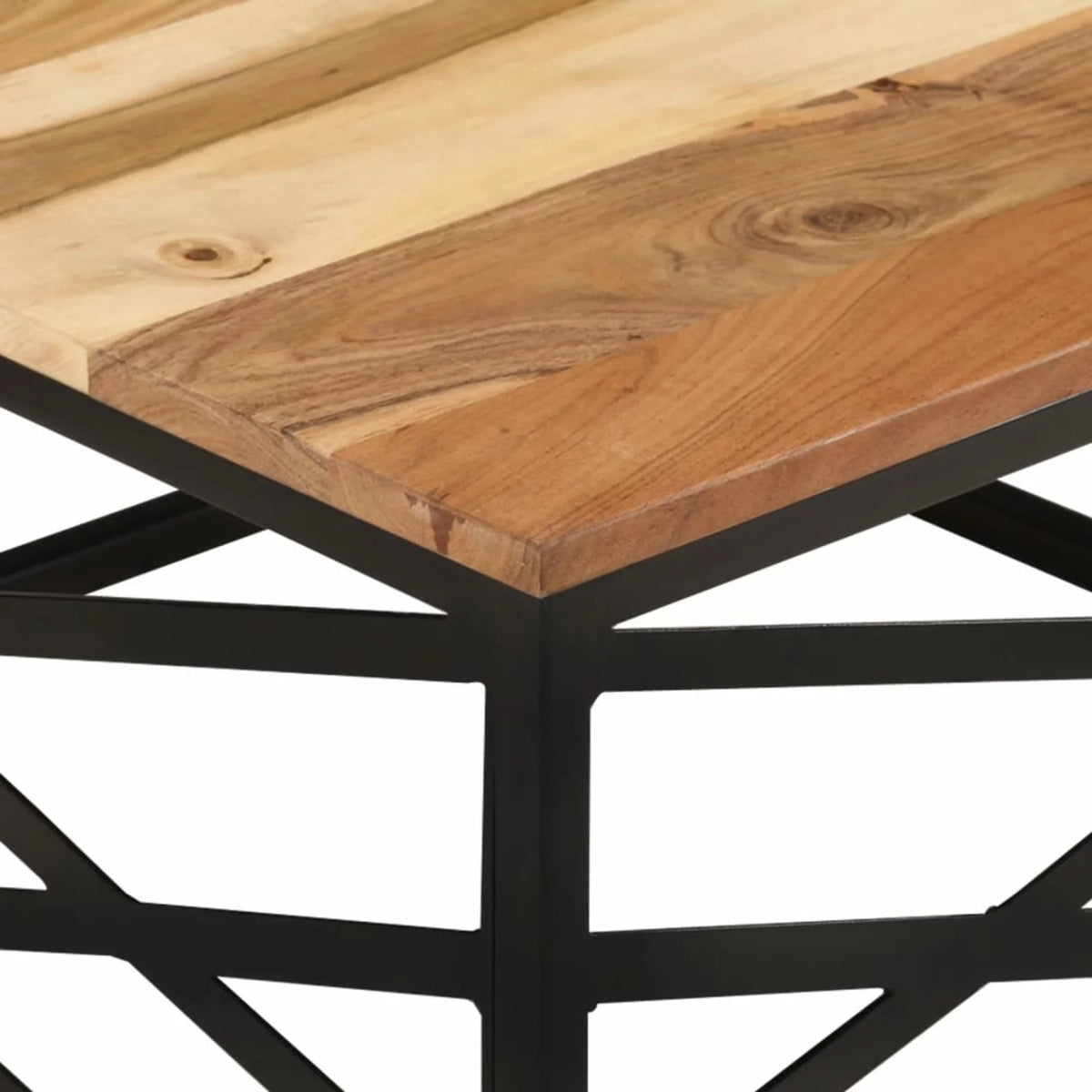 Acacia Wood Steel Coffee Table F99012