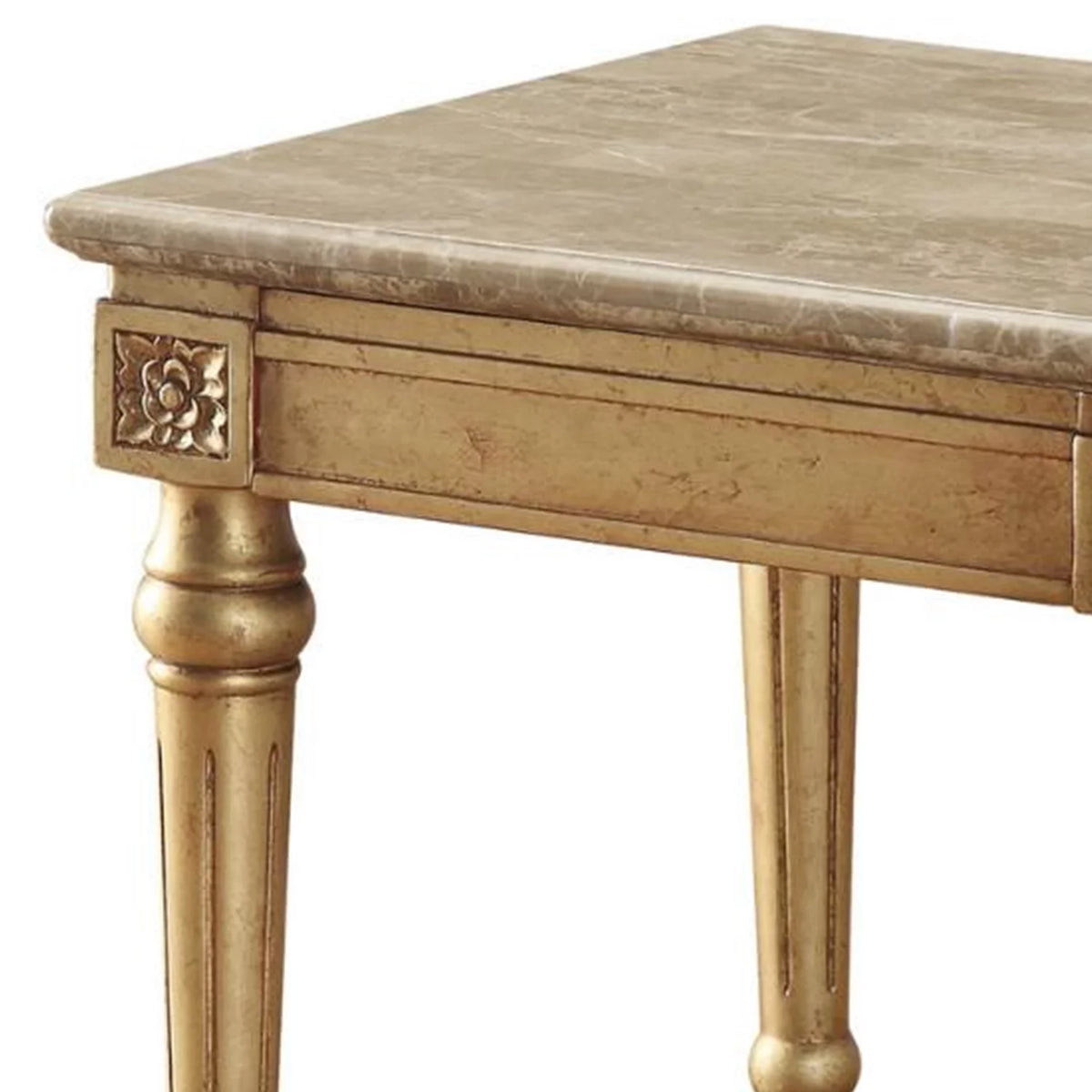 Marble Top End Table with Wooden Turned Legs G3986