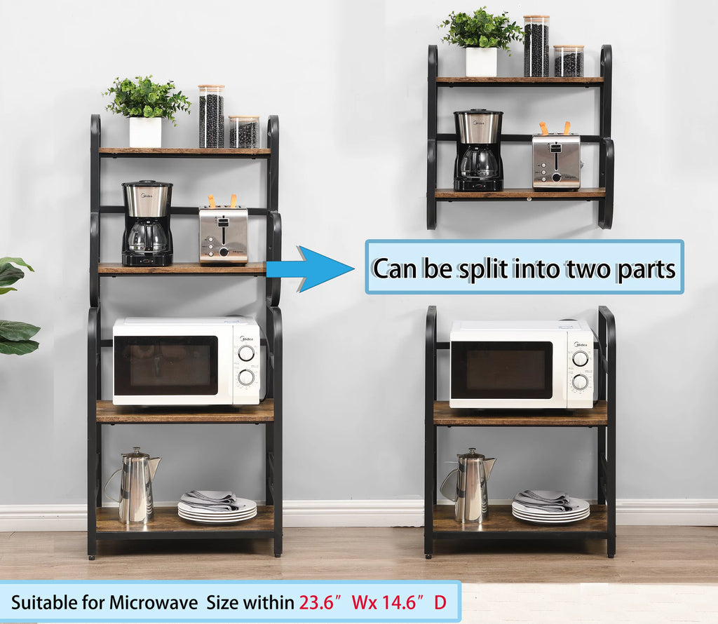 4-Tier Kitchen Bakers Rack with Storage Shelves D172
