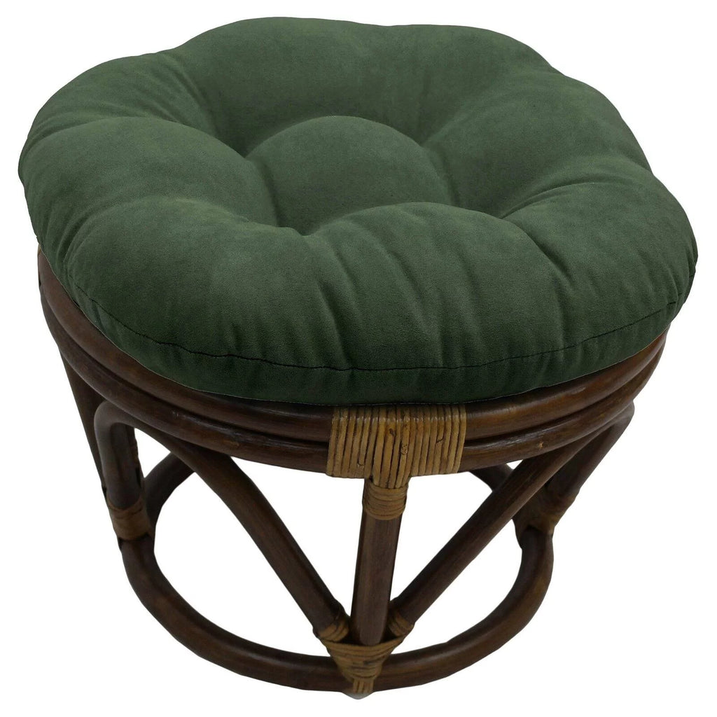Rattan Ottoman with Micro Suede Cushion T4850