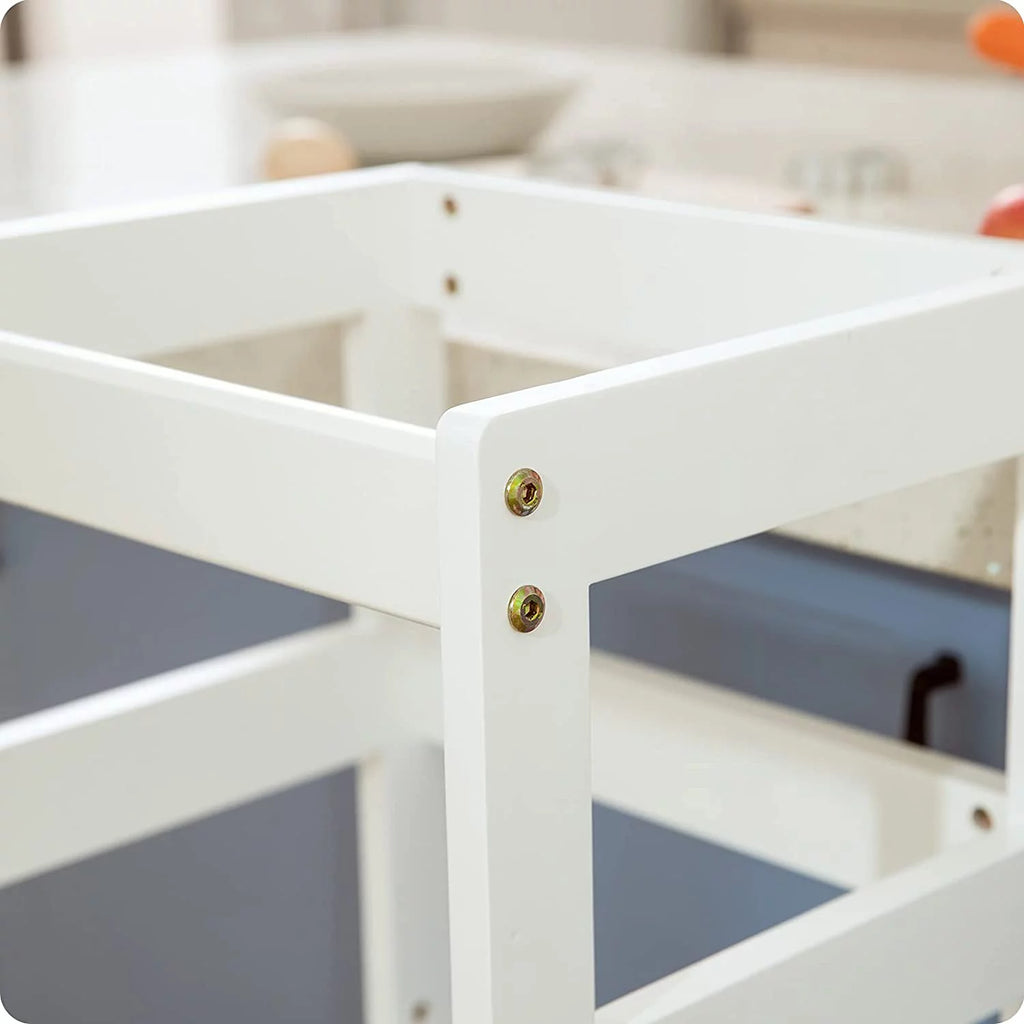 White Wooden Two Step Kids Stool N618497