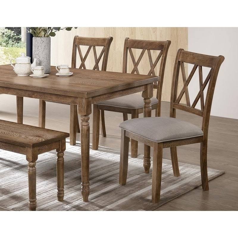 Grey Farmhouse Dining Side Chairs, Set of 2 V46407