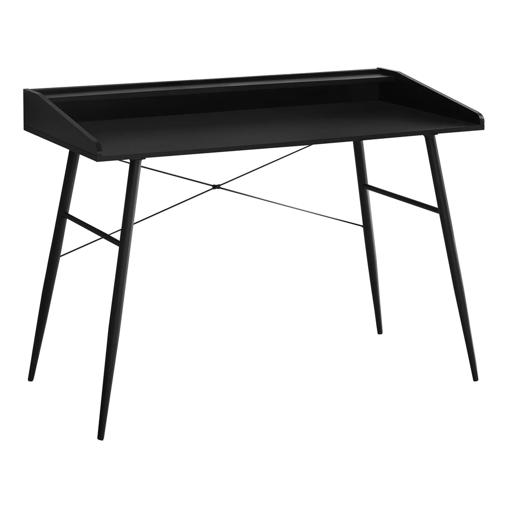 Black 48"L Computer Desk with Storage Shelves O150