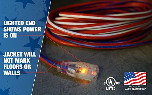100-Feet 12/3 Extension Cord with Lighted End Q8942
