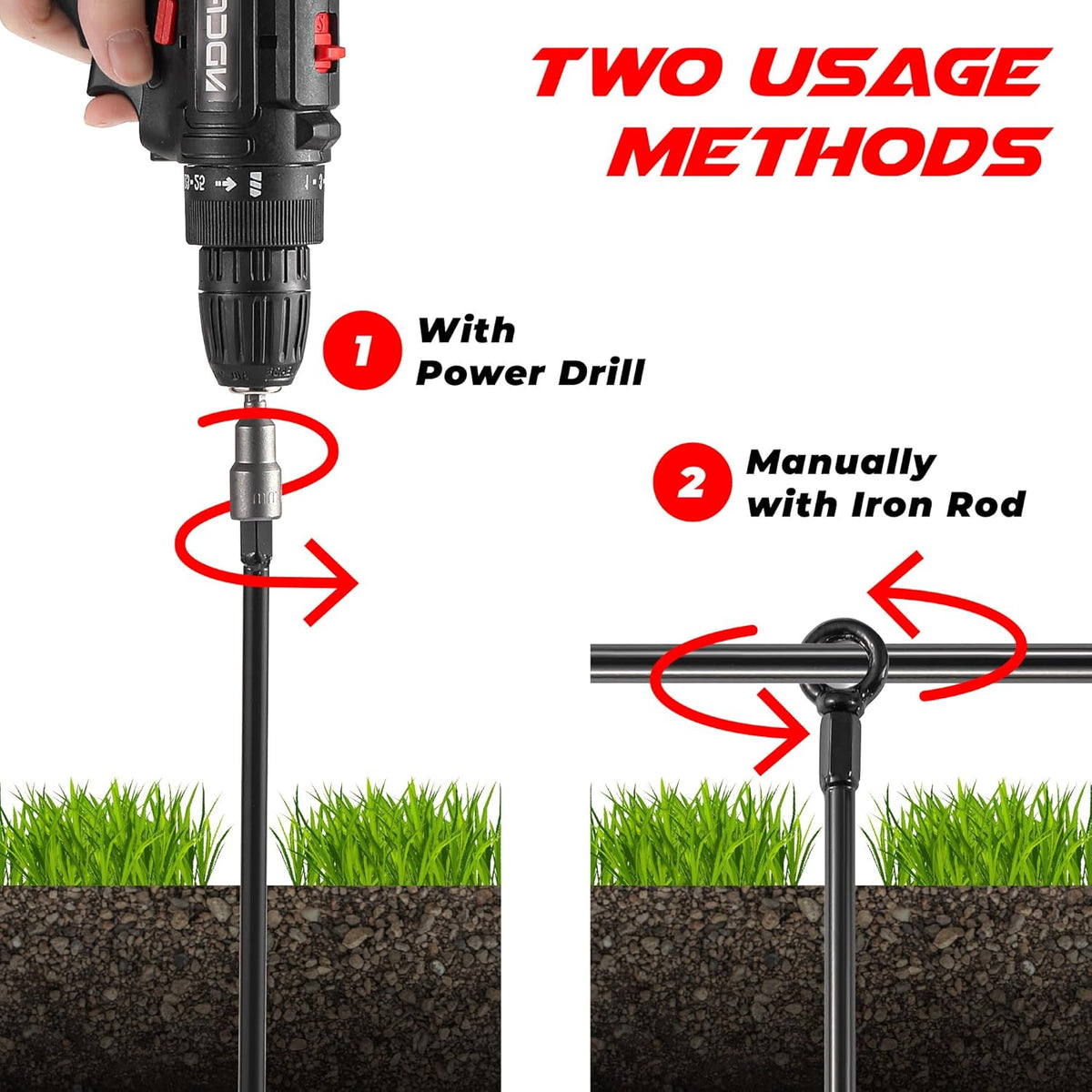 18'' Heavy Duty Ground Stakes Earth Anchors Screw in Shed Anchor Kit Auger Anchor A39561