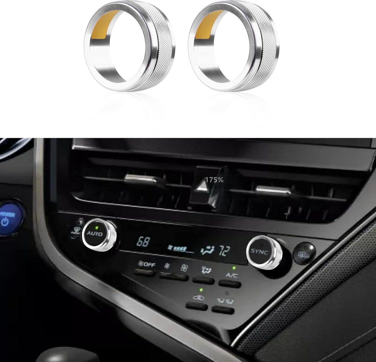 Red Center Console AC Button Covers with Engine Start Stop Push Button Cover M2299