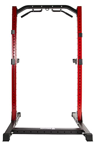 1,000 Pound Capacity Power Rack Squat Stand with J-Hooks and Safety Spotter Arms Q616966