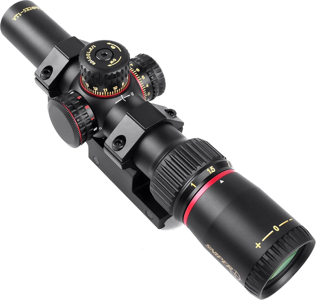 1-5X24 FFP Scope with Red/Green Illuminated Reticle and Scope Mount O792643